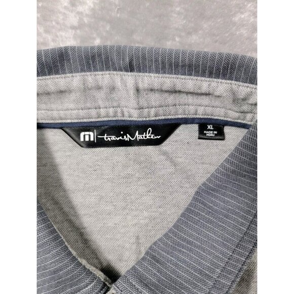 Travis Mathew Polo Shirt XL Heather Gray Short Sleeve, front pocket, Casual‎ - Picture 5 of 7